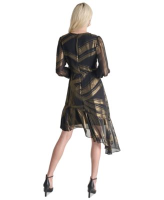 knee length dresses for ladies Donna Karan Women's Tweed Sheath Midi Dress - Black