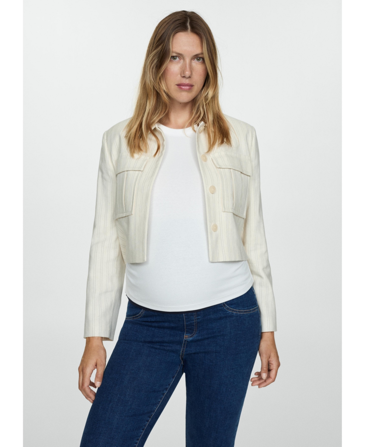 Mango Women's Maternity Flared Jeans In Dark Blue
