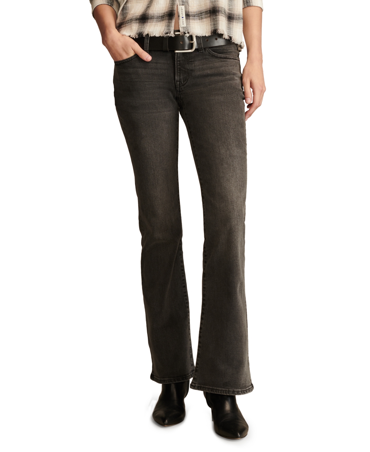 Shop Lucky Brand Women's Mid Rise Sweet Flare-leg Jeans In Phantom Wash