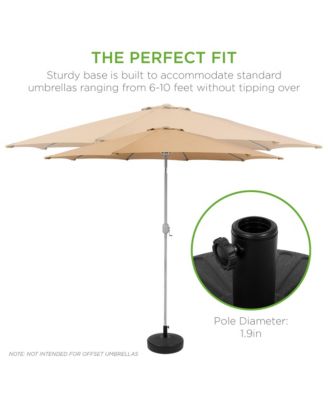 Fillable Plastic Patio Umbrella Base Stand, Pole Holder w/ Adjustment Knob
