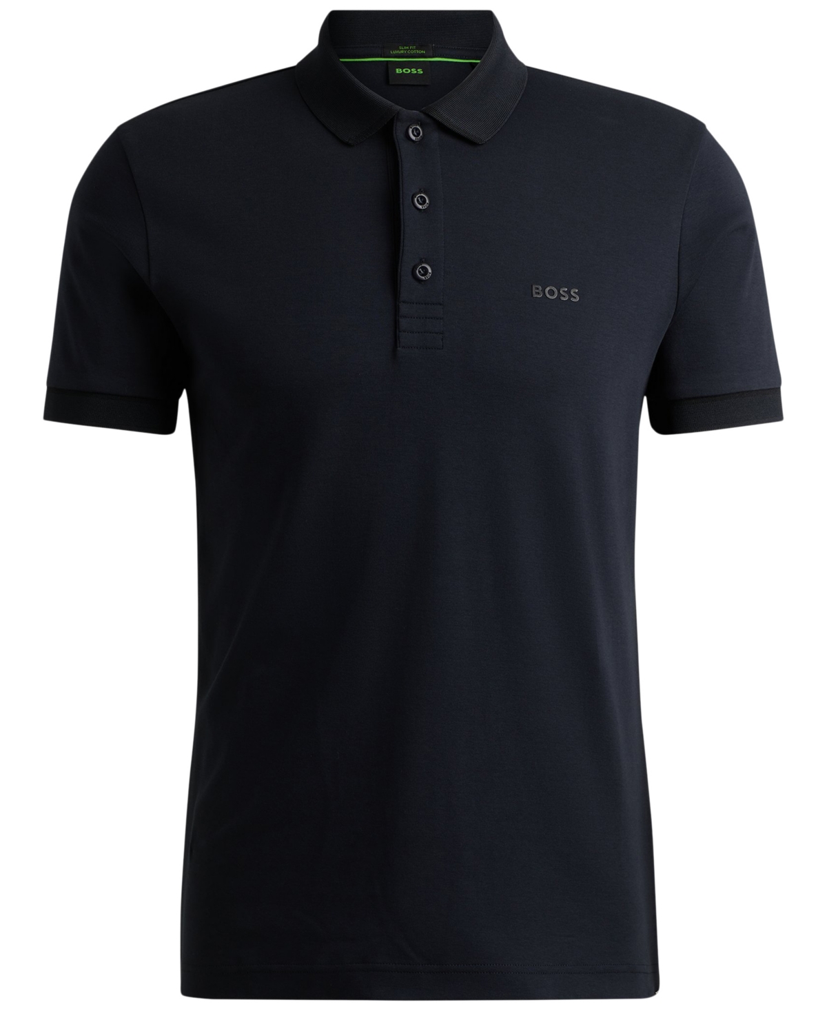 Hugo Boss Boss By  Men's Contrast Trim Slim-fit Polo In Blue