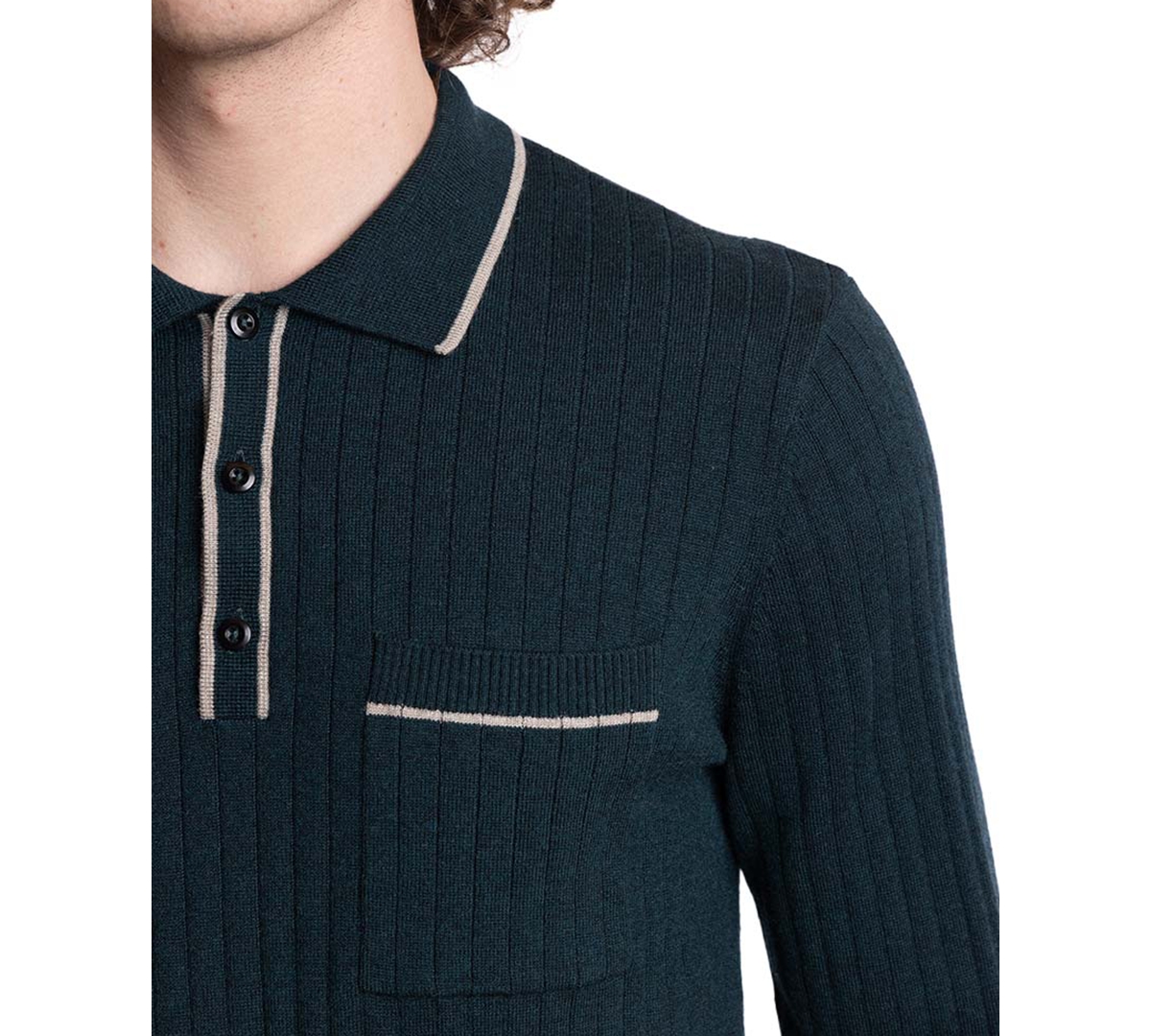 Paisley & Gray Men's Tipped Long-Sleeve Polo Shirt