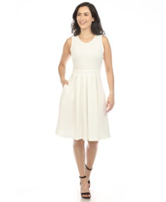 Women's Solid Fit and Flare Dress