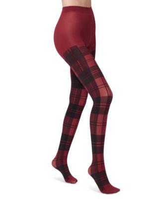 Hue Women s Plaid Control Top Sweater Tights U24328 Macy s