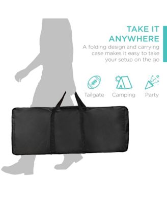 Portable Pop-Up Bar Table for Indoor/Outdoor, Party, Picnic w/ Carrying Case, Removable Skirt