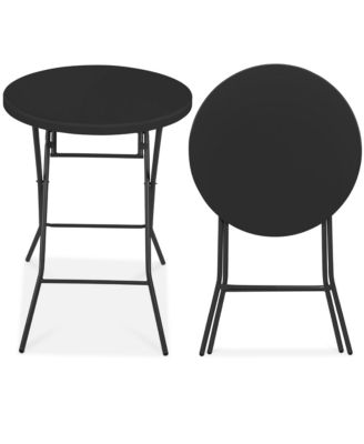 32in Bar Height Folding Table, Indoor Outdoor Accessory w/ Thick Table Top, 330lb Capacity
