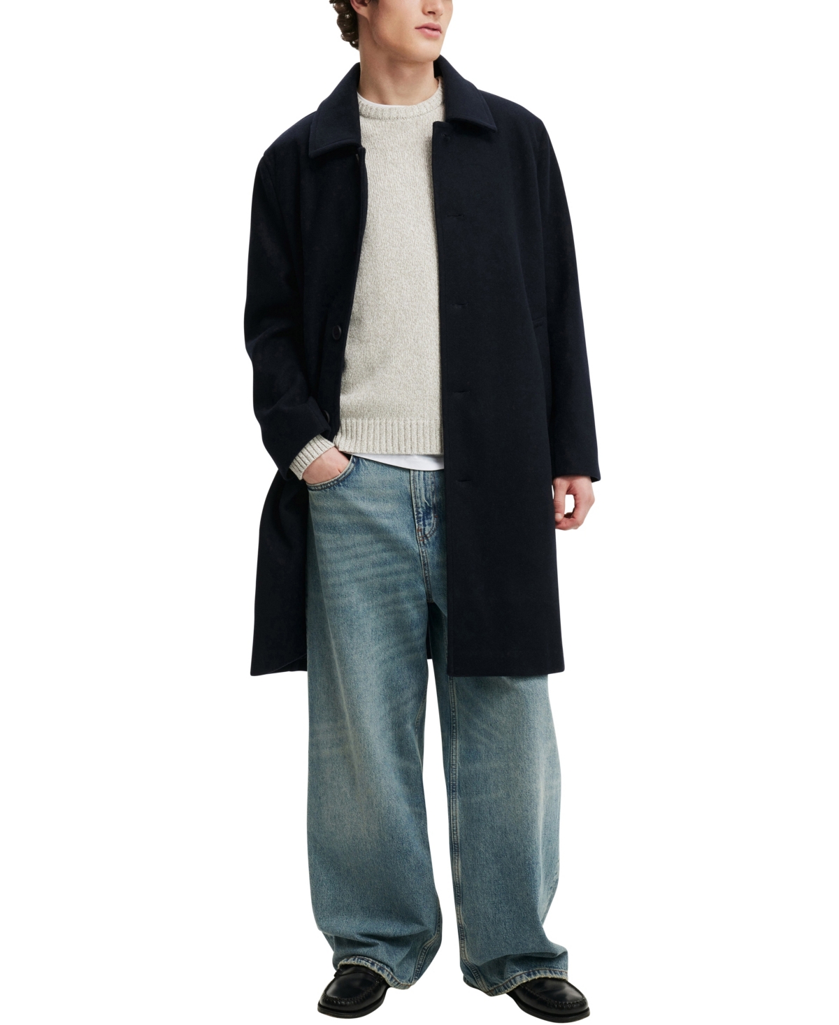 Shop Cotton On Men's Trench Coat In Dark Navy