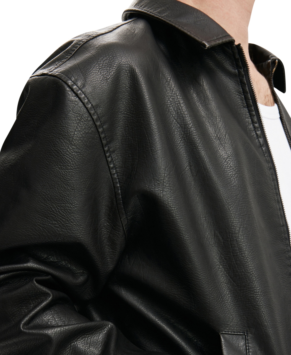 Cotton On Men's Artificial Leather Harrington Jacket