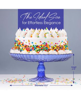 Flower Footed Glass Cake Stand - Amber