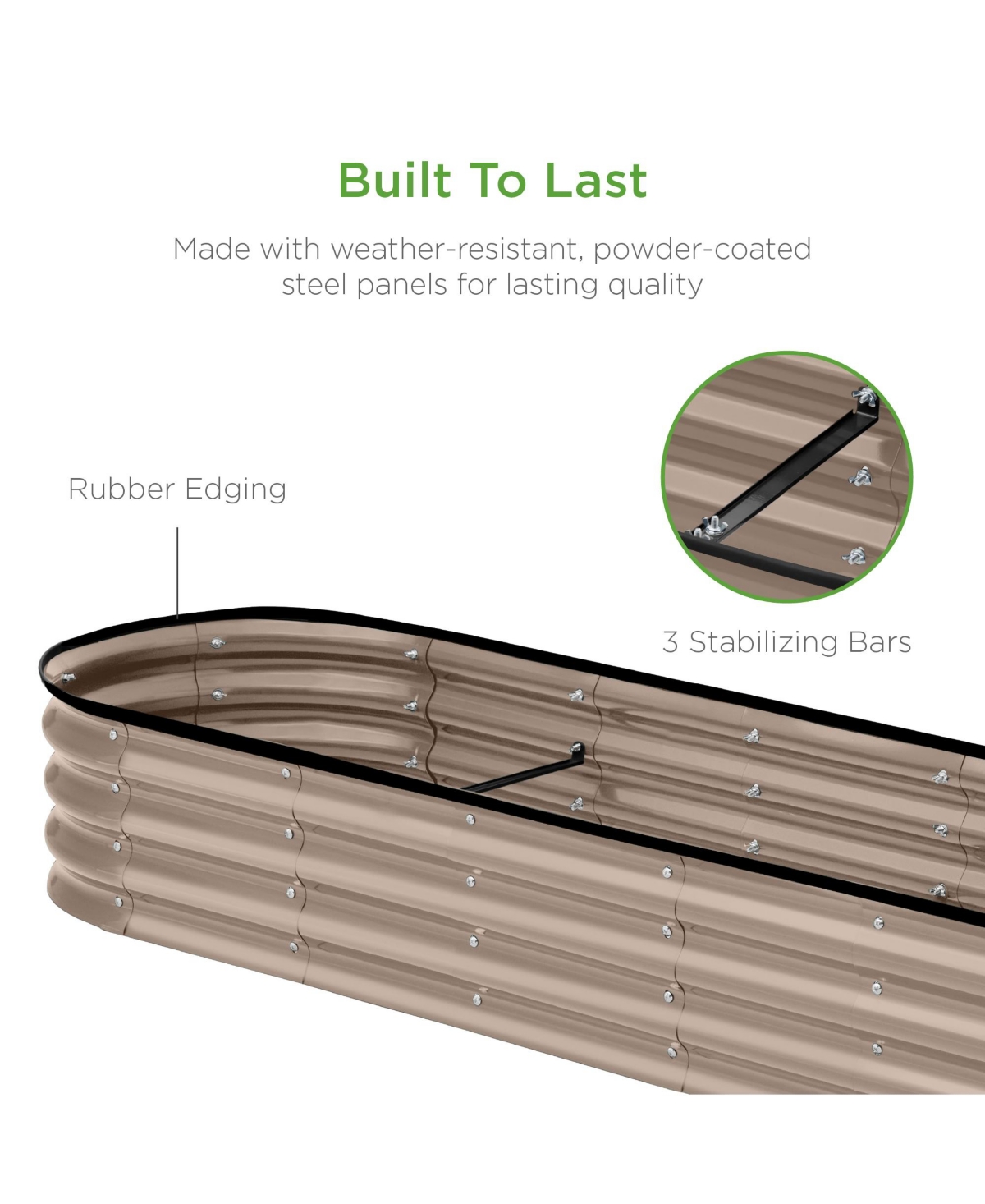 Best Choice Products 8x2x1ft Outdoor Metal Raised Oval Garden Bed, Planter Box for Vegetables, Flowers