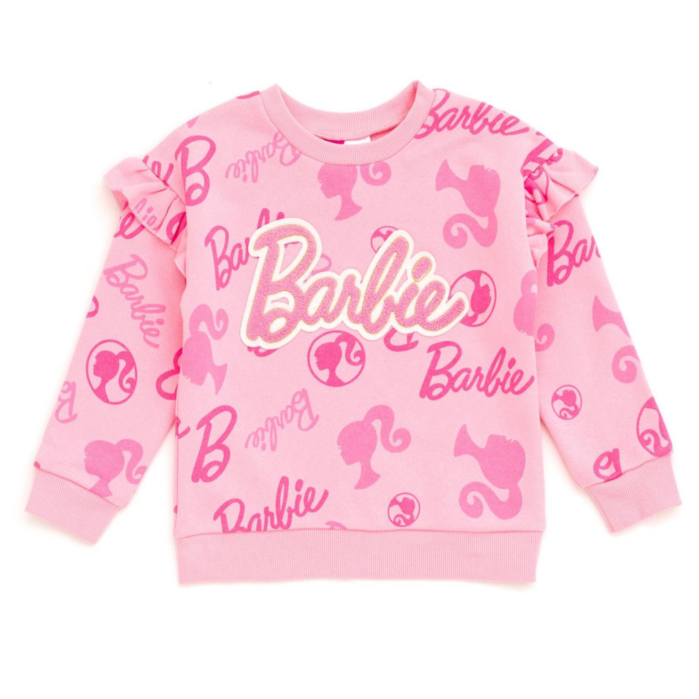 Детский комплект Barbie Toddler Girls 2-Piece Fleece Sweatshirt and Joggers Set, цвет: Пудровый розовый — фото 4