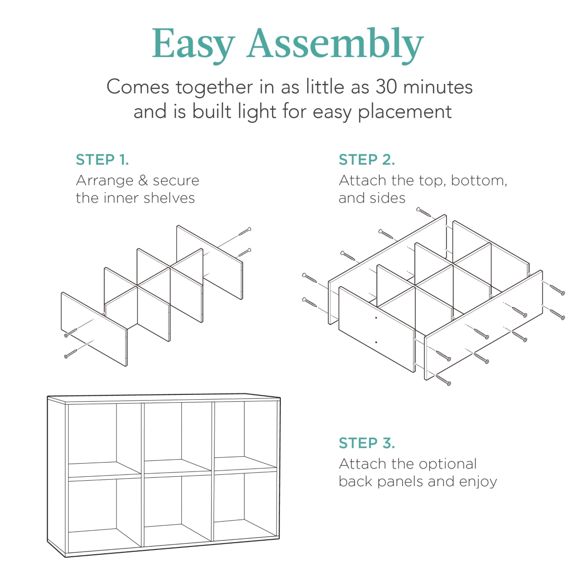 Best Choice Products 6-Cube Bookshelf, Display Storage System, Organizer w/ Removable Back Panels