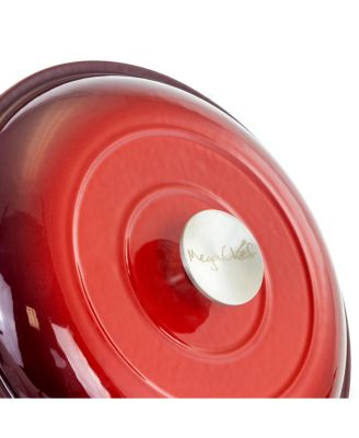 5 Quarts Round Enameled Cast Iron Casserole with Lid in Red