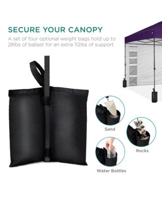 10x10Ft Easy Setup Pop-Up Canopy Tent with Side Wall, 1-Button Push, and Carrying Case