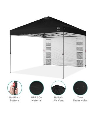 10x10Ft Easy Setup Pop-Up Canopy Tent with Side Wall, 1-Button Push, and Carrying Case
