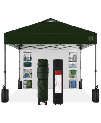 10x10Ft Easy Setup Pop-Up Canopy Tent with Side Wall, 1-Button Push, and Carrying Case