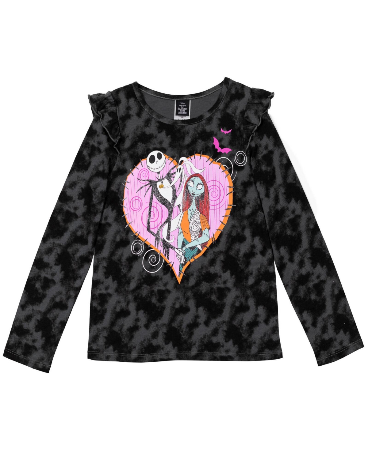 Disney Girls 2 Pack Long Sleeve T-Shirts to (18 Months - 14-16) -black
