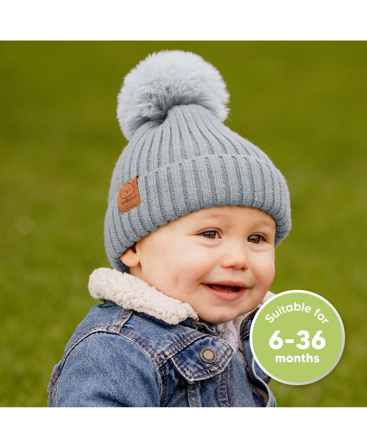 KeaBabies 2pk Baby Hats, Baby Beanies, Newborn Hats for Baby Girls, Boys, Baby Winter Hat, 0-6 Months Infant Hat