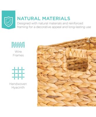 10.5x10.5in Set of 5 Multipurpose Collapsible Organizers Hyacinth Storage Baskets