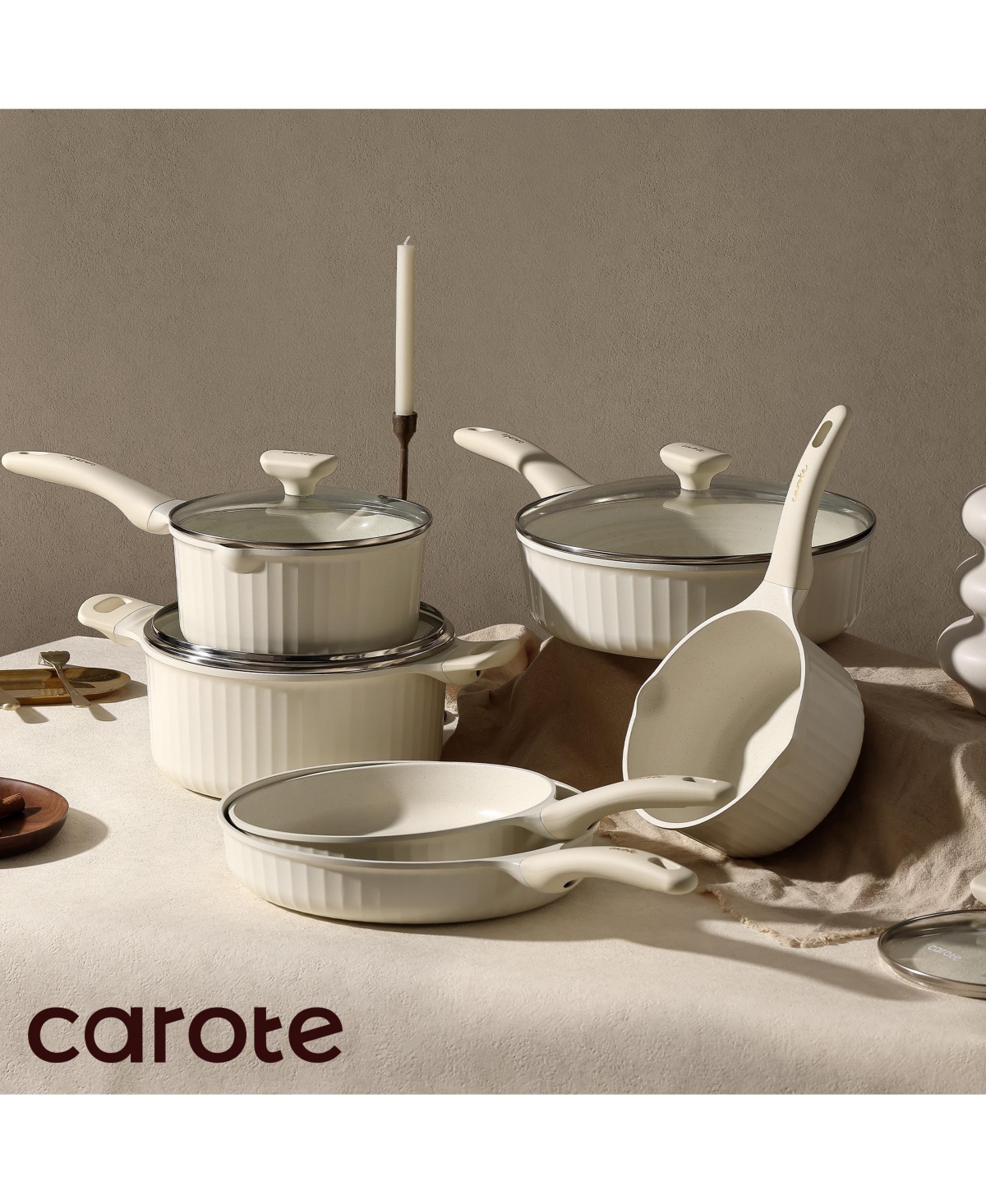 Carote 12pcs Pots and Pans Set Non Stick, Nonstick Kitchen Cookware Sets, Granite Pots Set, Kitchen Induction Pots and Pans Cooking Sets