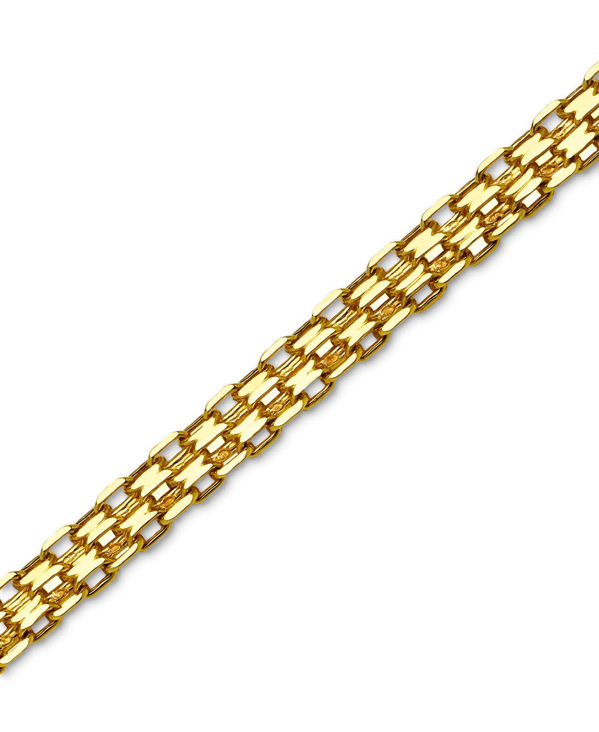 MACY'S POLISHED BISMARK LINK 18" STATEMENT NECKLACE IN 10K GOLD 