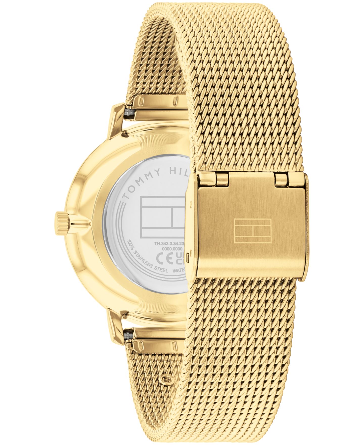 Женские часы Tommy Hilfiger Quartz Gold-Tone Stainless Steel Mesh Bracelet Watch 35mm — фото 3
