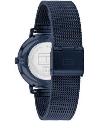 Women's Quartz Ionic Plated Blue Stainless Steel and Gold-Tone Steel Mesh Bracelet Watch 35mm