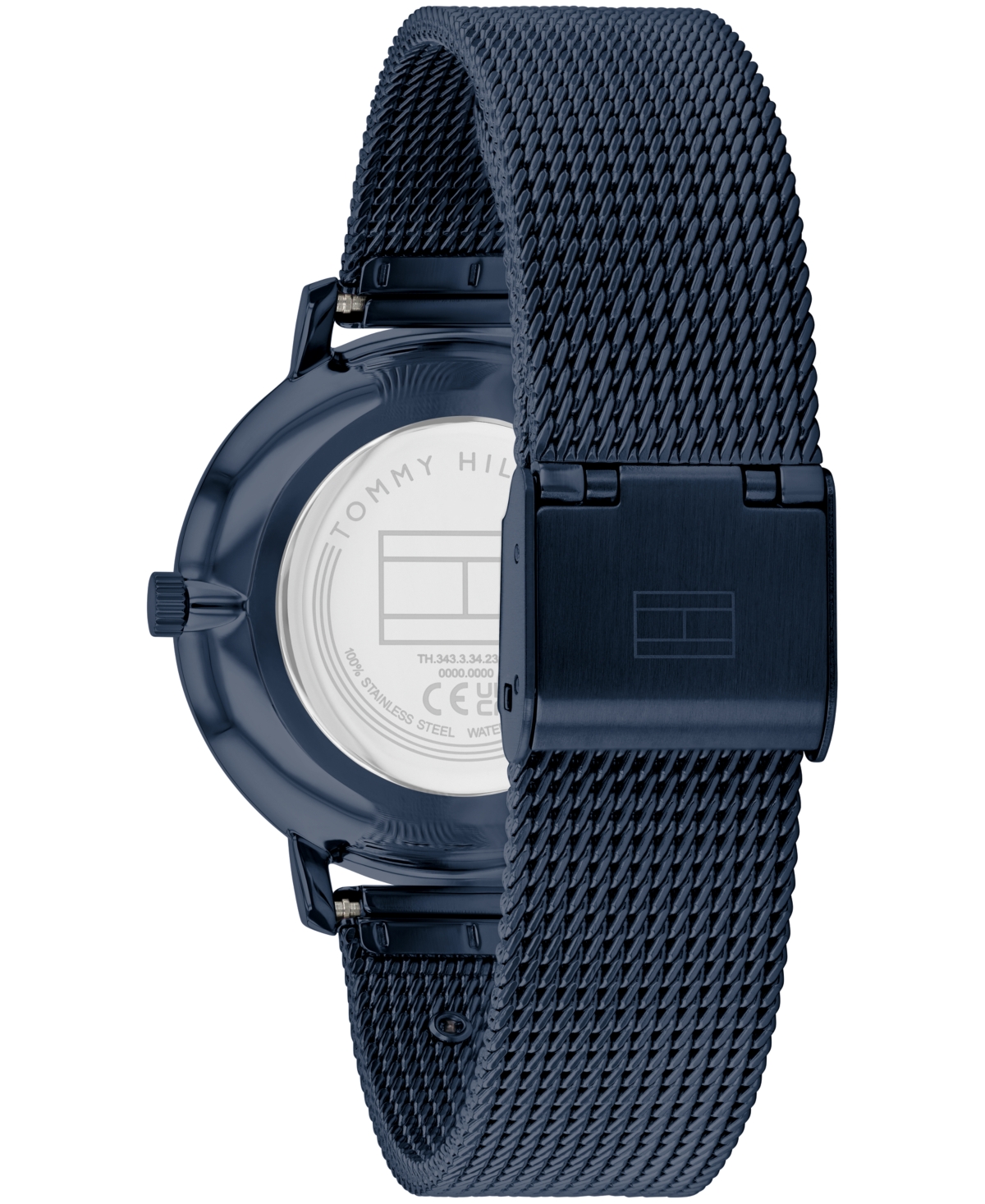 Tommy Hilfiger Women's Quartz Ionic Plated Blue Stainless Steel And Gold-tone Steel Mesh Bracelet Watch 35mm In Blue