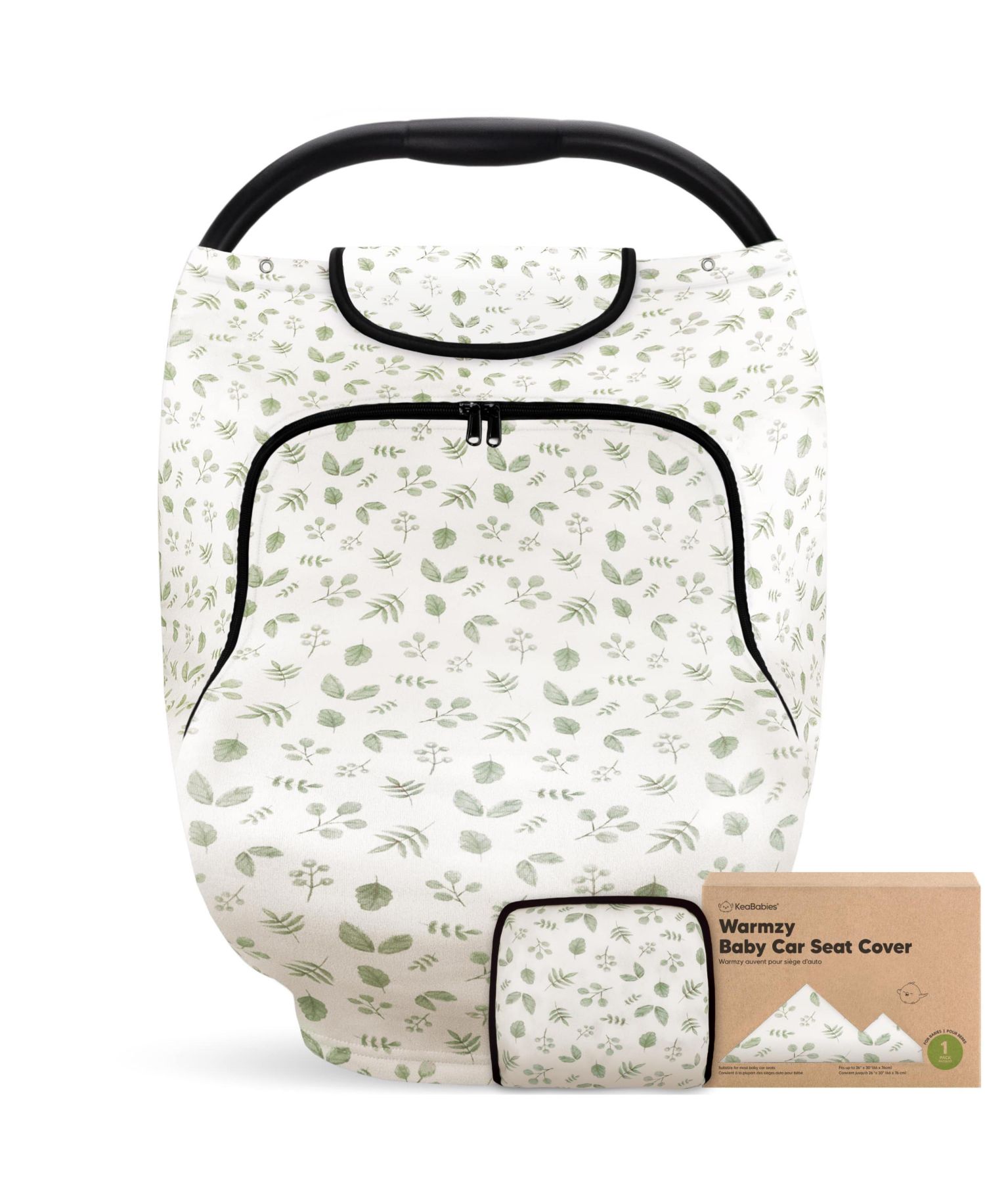 Warmzy Baby Car Seat Cover, Universal Stretch Fit Infant Carseat Covers for Babies, Winter Carseat Canopy