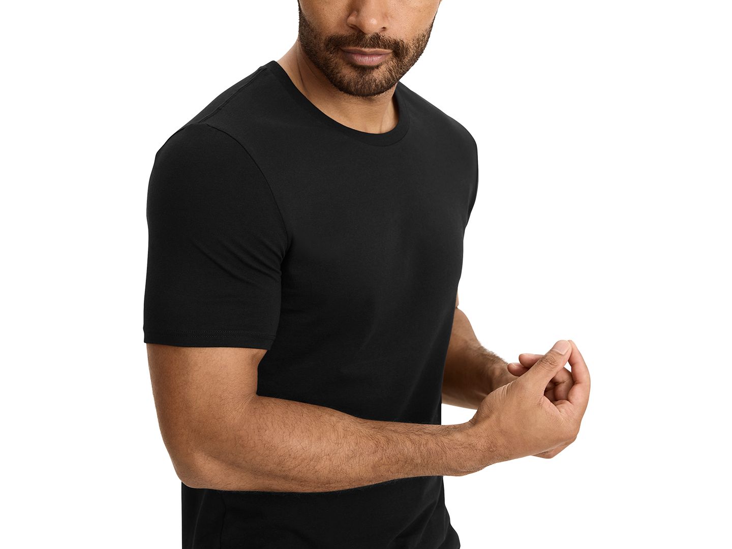 Мужские футболки Jockey Stretch Short-Sleeve Crewneck T-Shirts, Pack of 3, цвет: Чёрный — фото 2