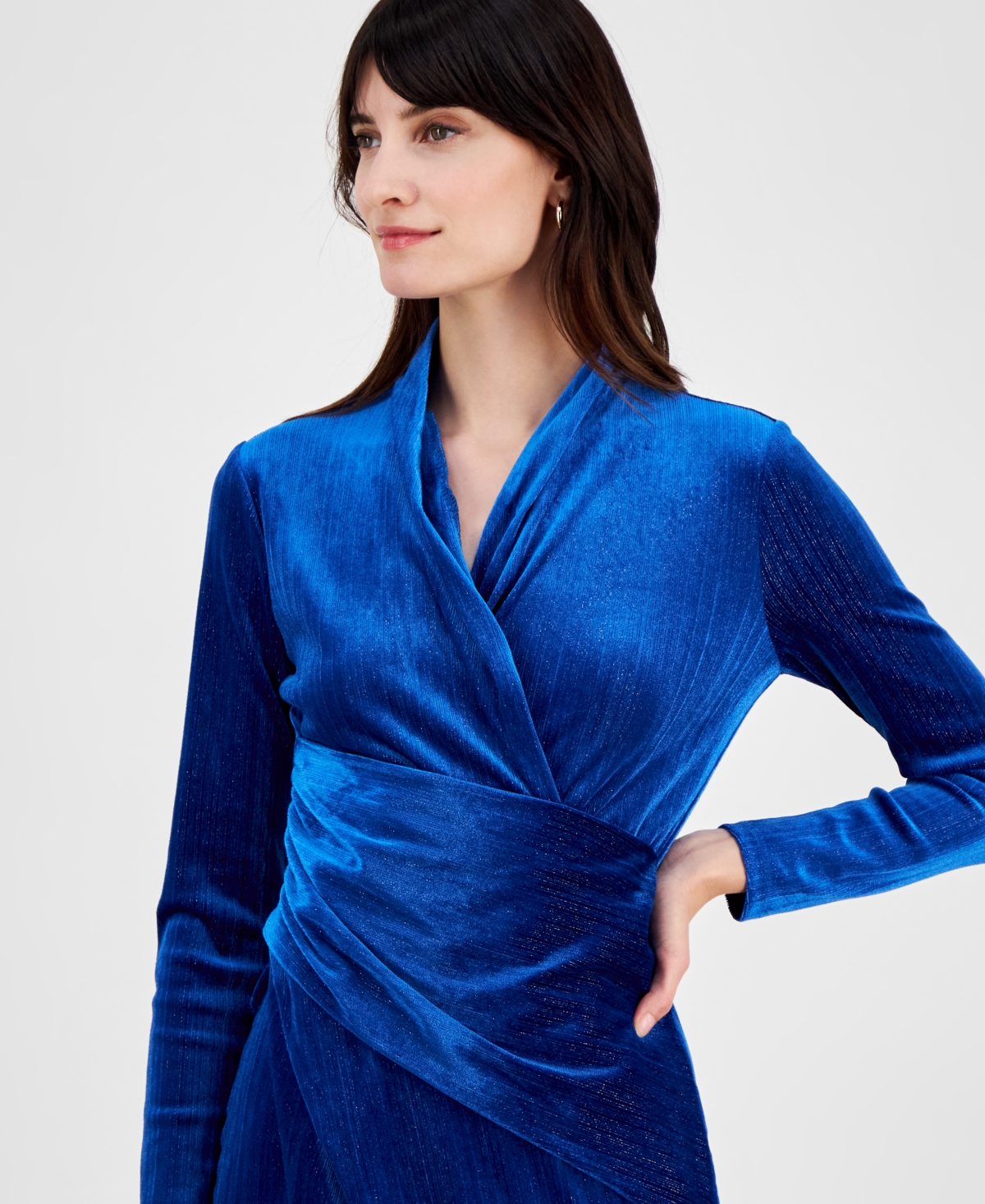 Rachel Rachel Roy Women's Metallic-Stripe Velvet Midi Dress