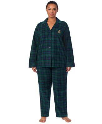 Lauren Ralph Lauren - Plus Size Plaid Fleece Pajama Set