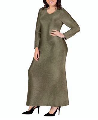 Plus Size Long Sleeve Maxi Dress