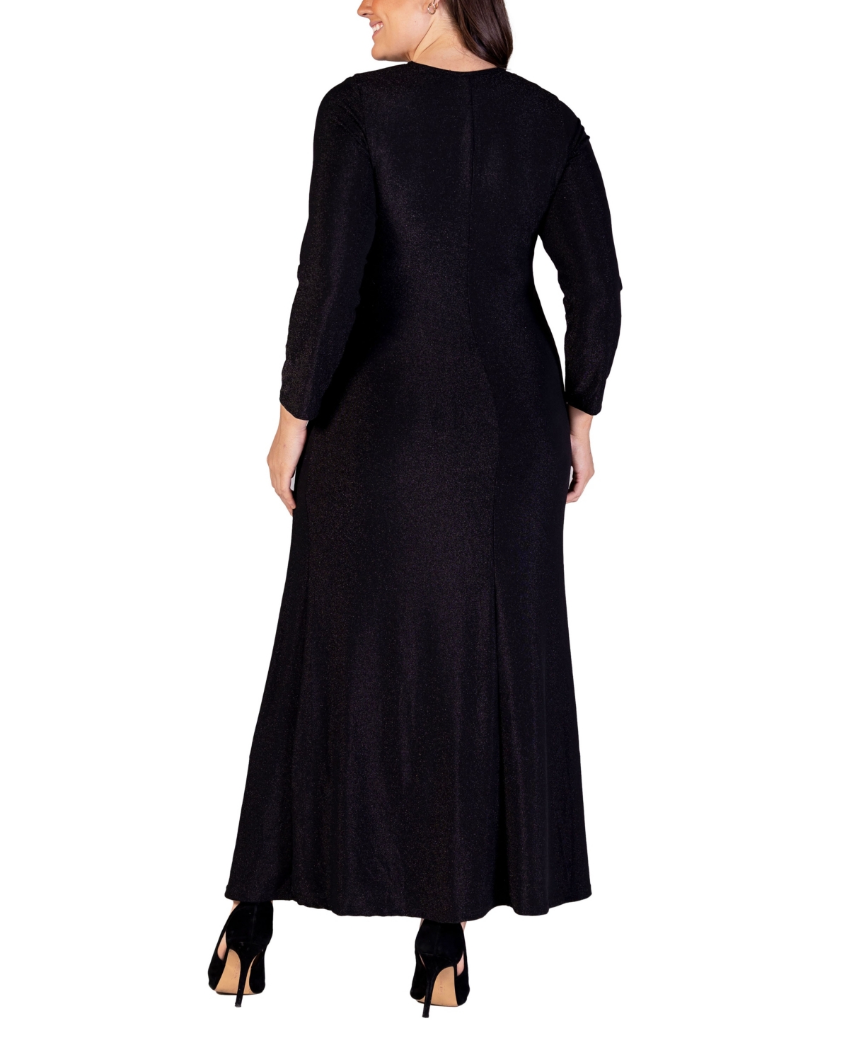 24seven Comfort Apparel Plus Size Long Sleeve Maxi Dress