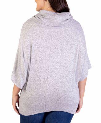 Plus Size Cowl Neck Dolman Sleeve Top
