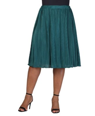 Plus Size Elastic Waistband Party Midi Skirt