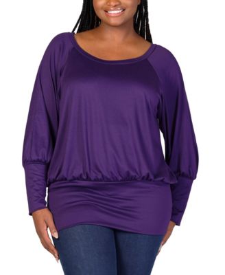 Plus Size Round Neck Banded Bottom Top