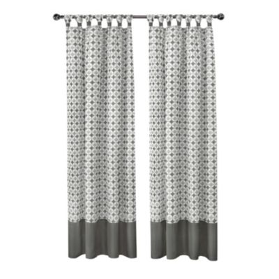 Modern Chic Geometric Tab Top Window Curtain Panels (2 Pack)- Taupe, 63 in. Long - 52 in. W x 63 in. L, Taupe