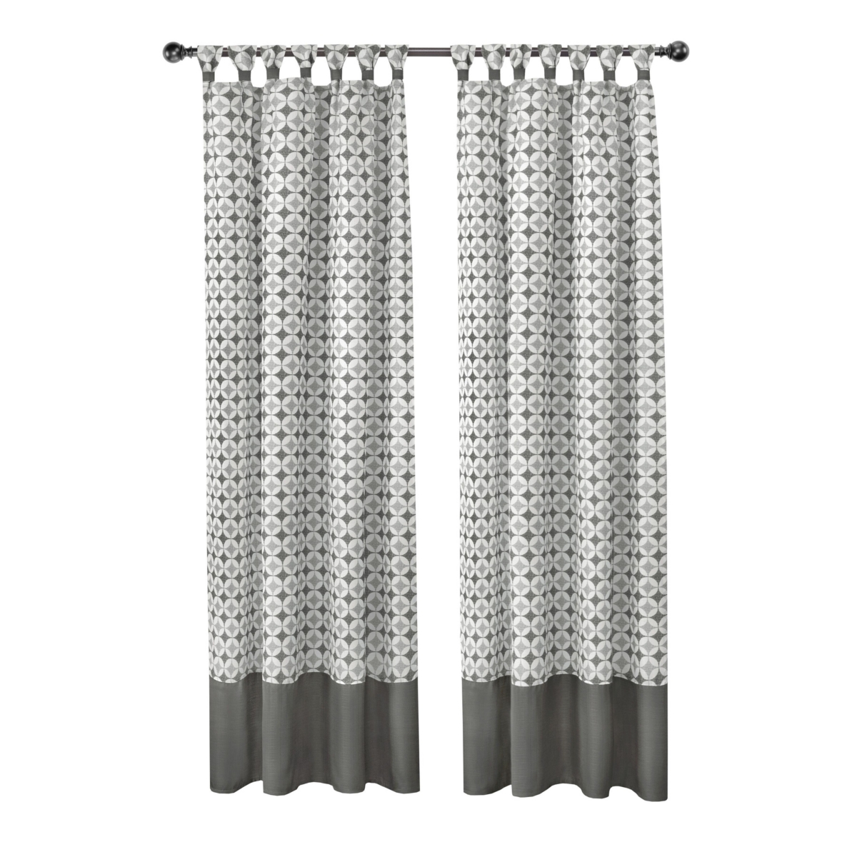 Kate Aurora Modern Chic Geometric Tab Top Window Curtain Panels (2 Pack)- Taupe, 63 in. Long - 52 in. W x 63 in. L, Taupe