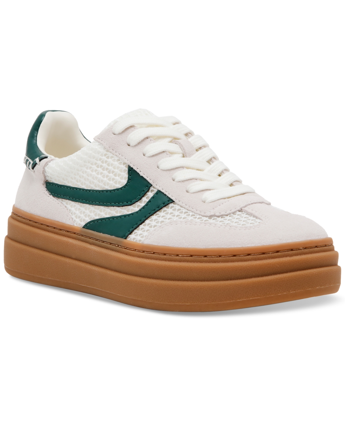 Steve Madden Dodge Platform Sneaker In White,green Multi