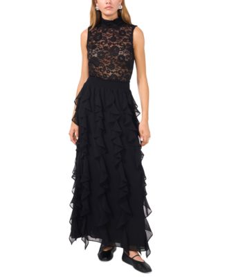 Women's Ruffle Smocked-Waist Maxi Skirt