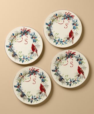 Winter Greetings Dinner Plates, Set of 4
