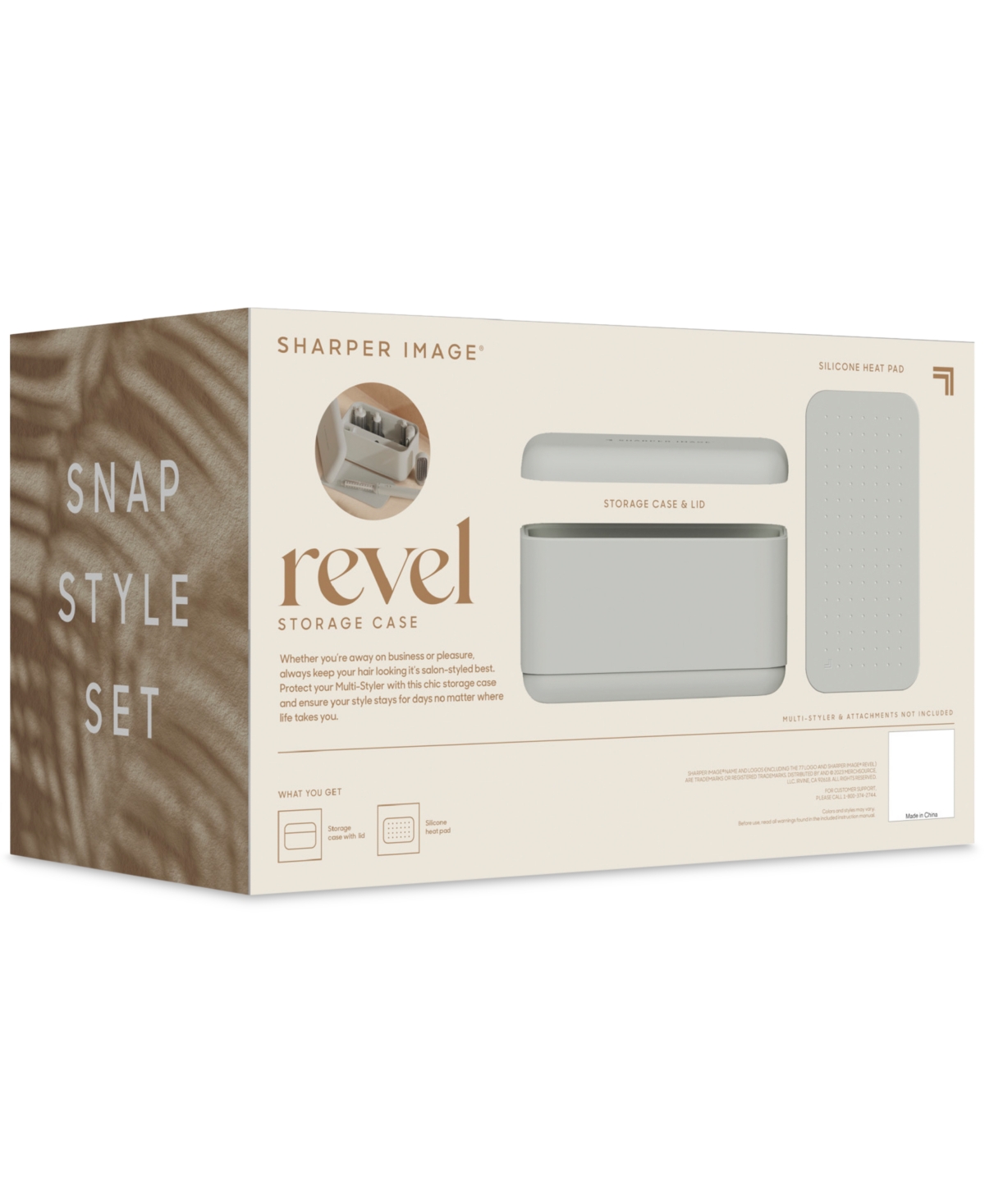 Sharper Image Revel Hair Styler Storage Case In Light,pastel Grey