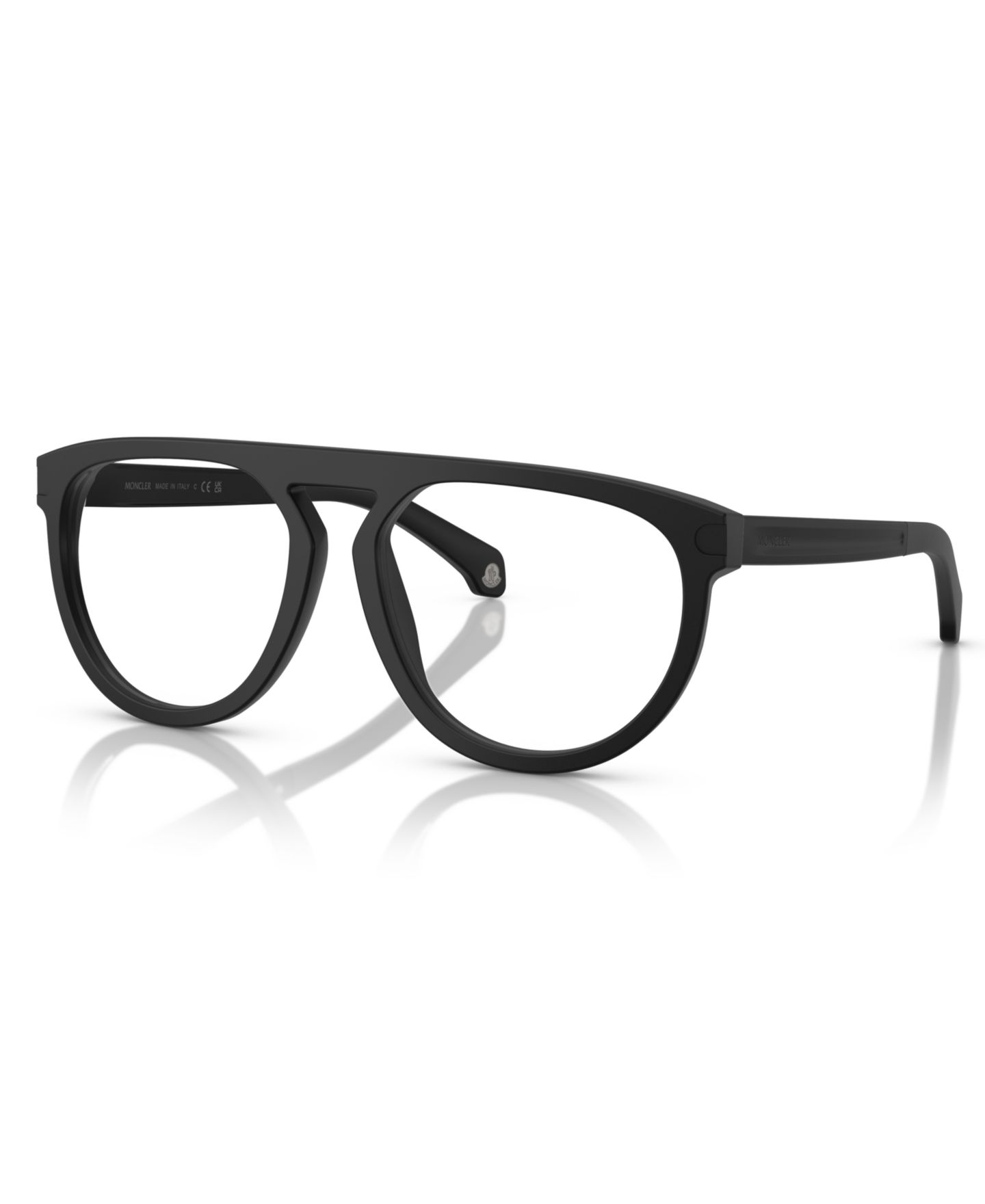 Очки Moncler Unisex Pilot/Aviator Plastic ME2007 Eyeglasses, цвет: Матовый чёрный — фото 1