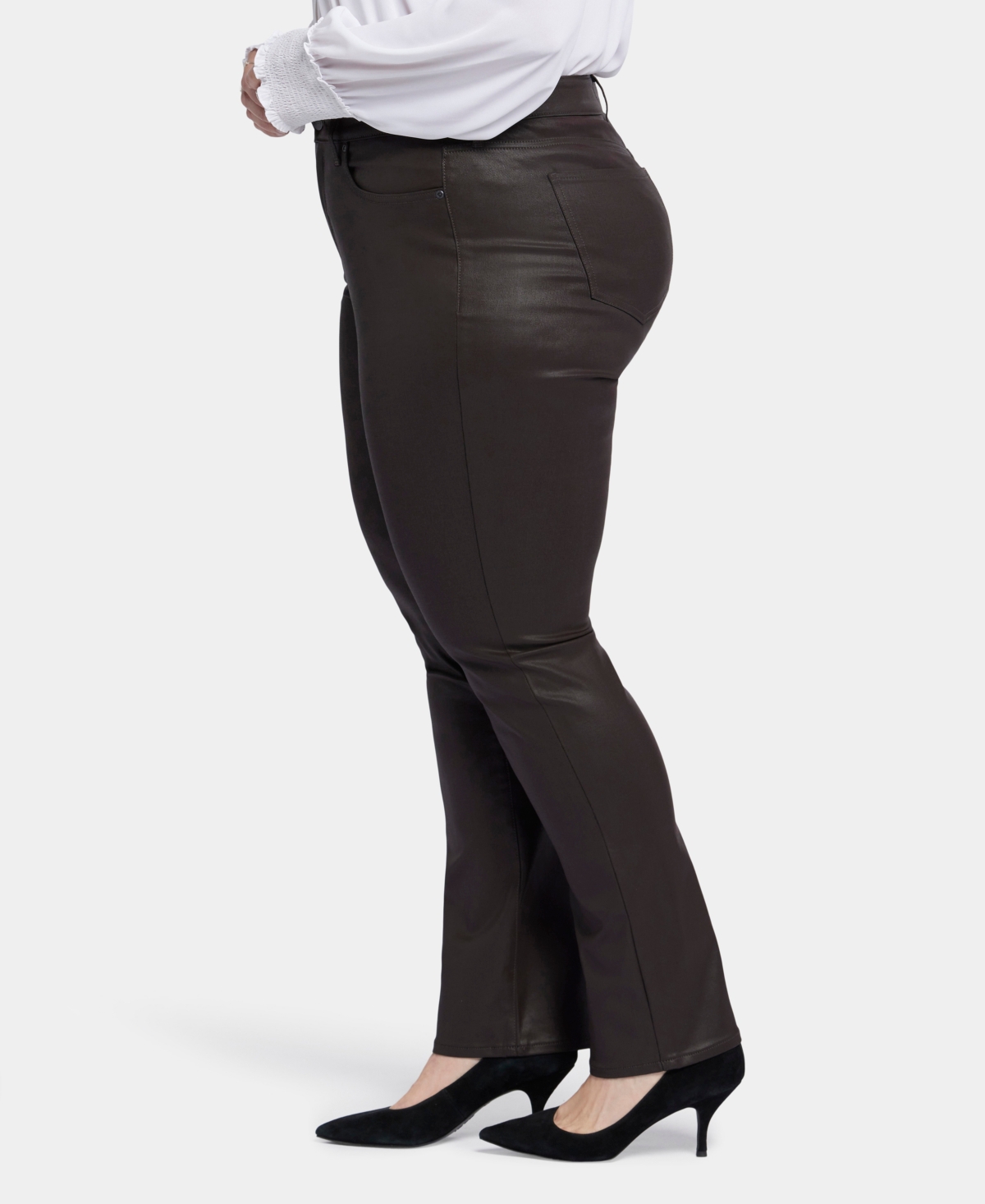 Nydj Plus Size Coated Marilyn Straight Jeans