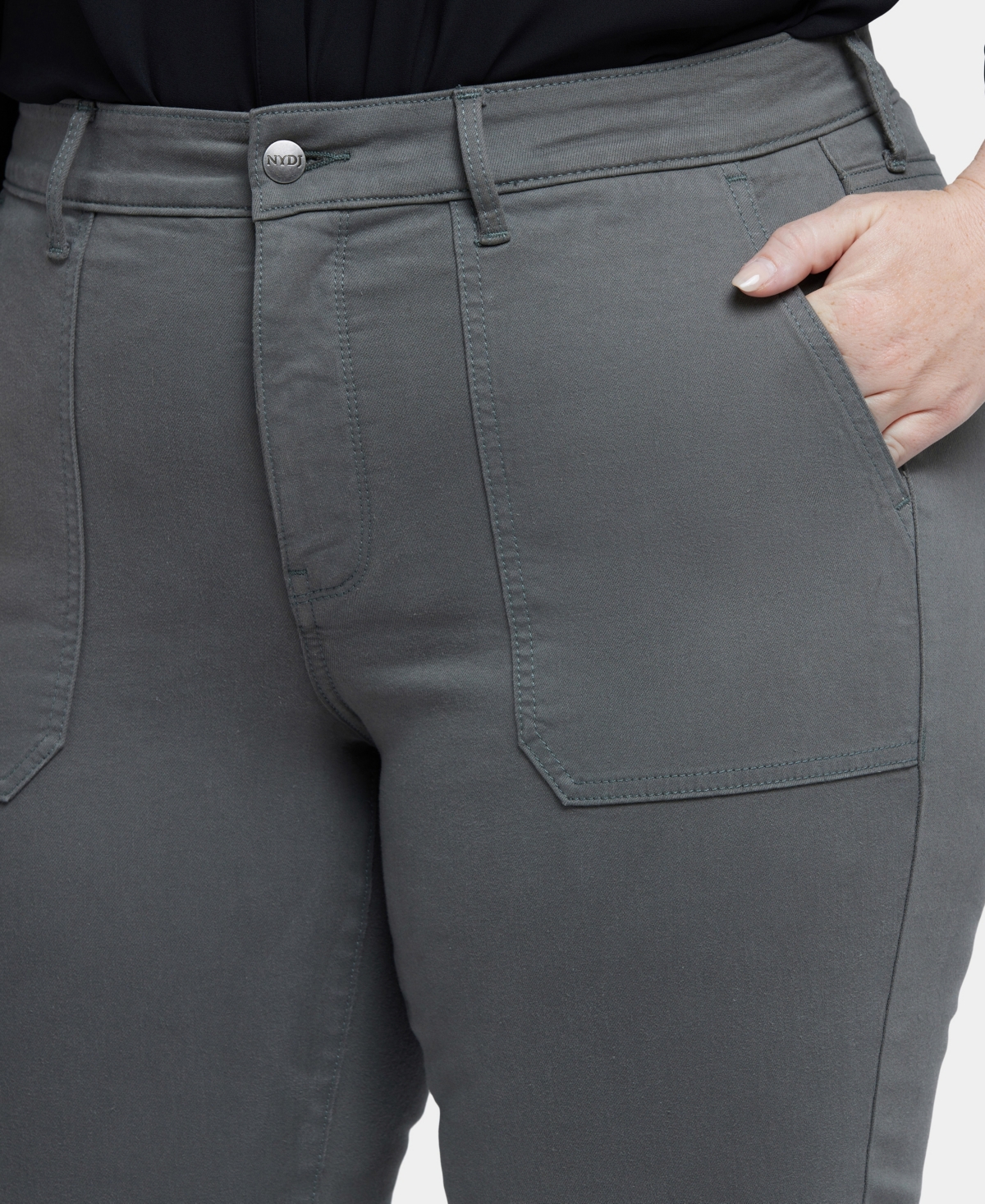 Nydj Marilyn Utility Straight Leg Jeans In Vine Leaf