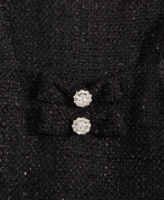 Big Girls Lurex Boucle Bow Jumper