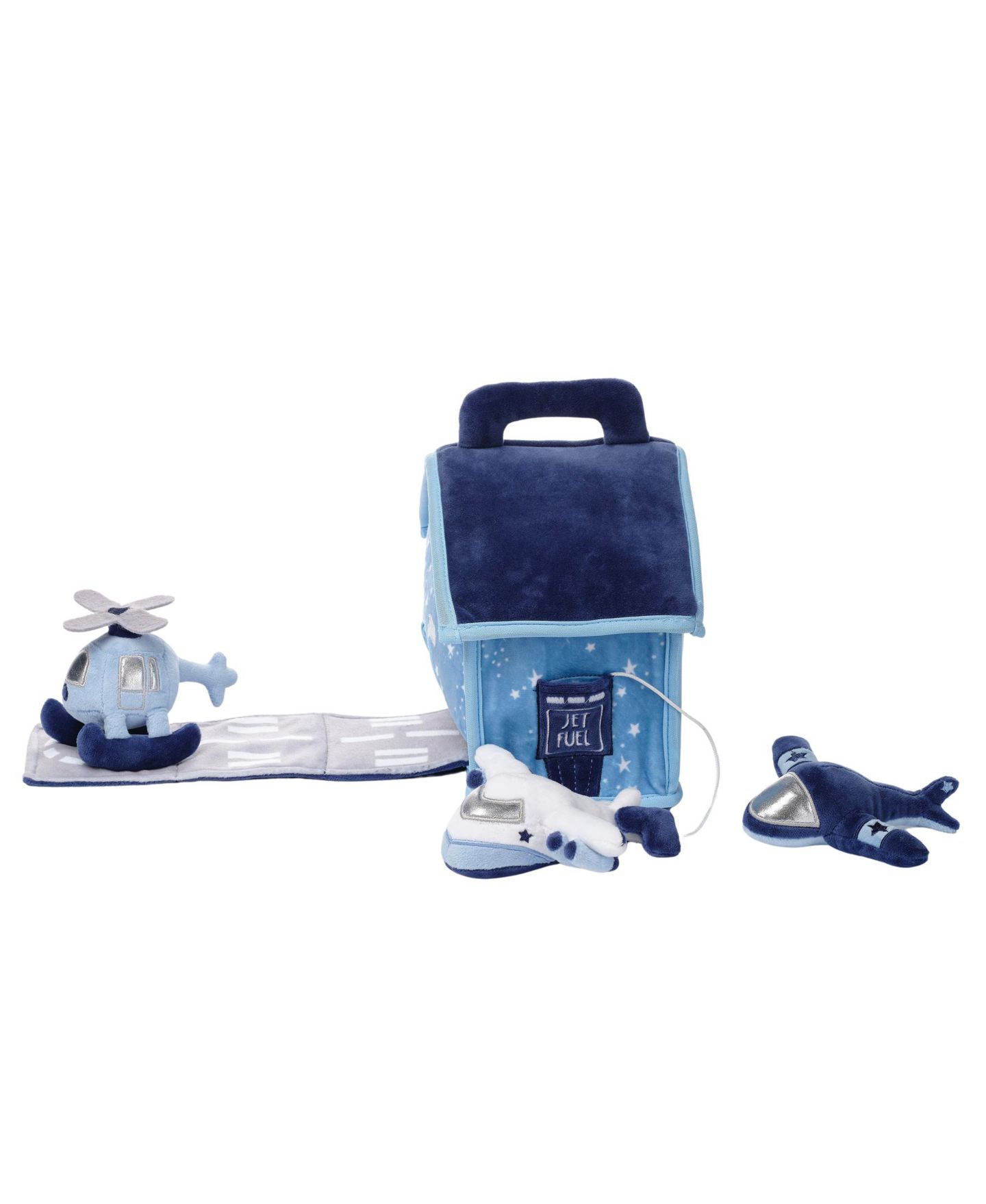 Детские игровые наборы Bedtime Originals Airplane/Airport Interactive Plush Play Set, 4-Piece Set, цвет: Синий — фото 2