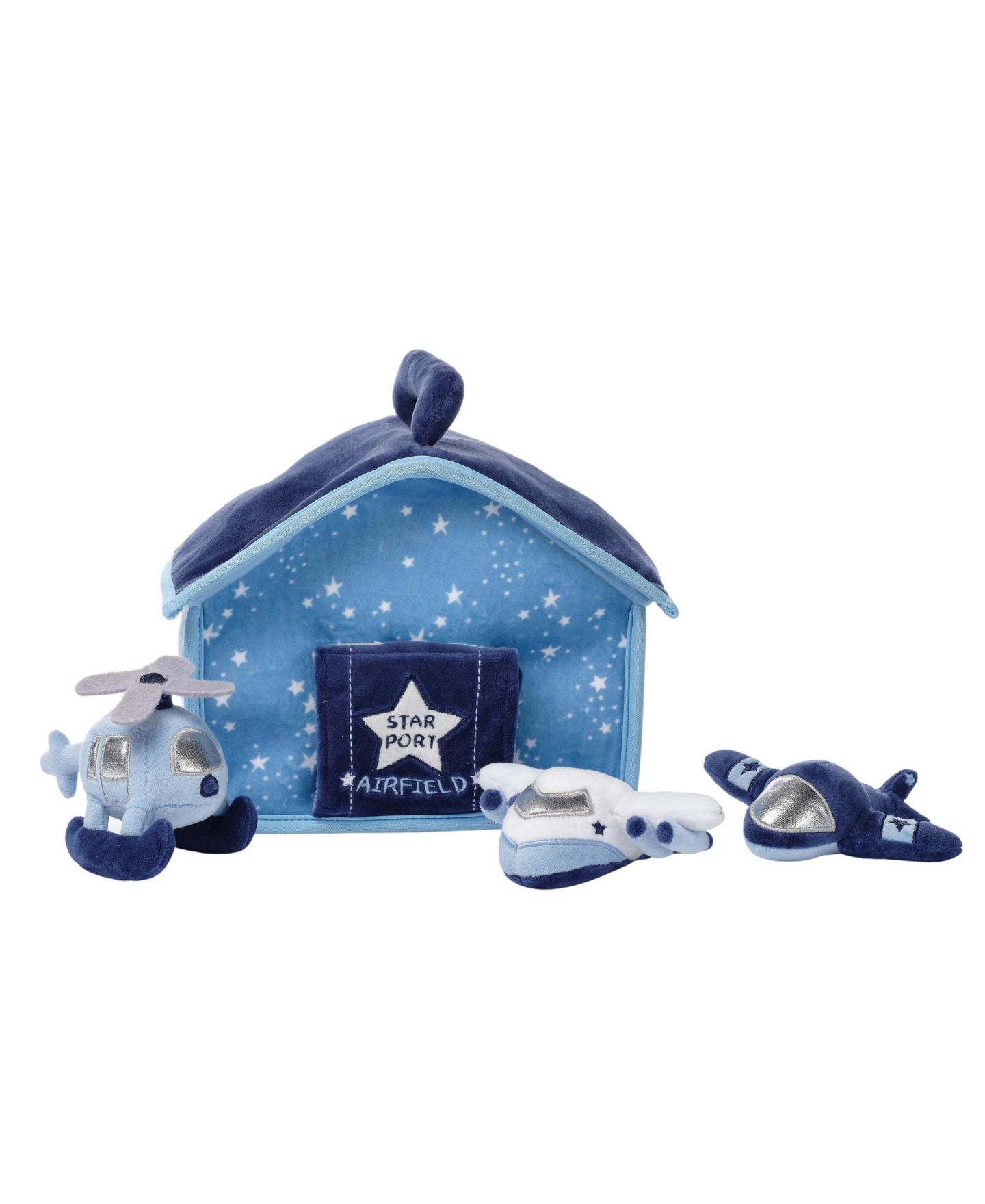 Детские игровые наборы Bedtime Originals Airplane/Airport Interactive Plush Play Set, 4-Piece Set, цвет: Синий — фото 6