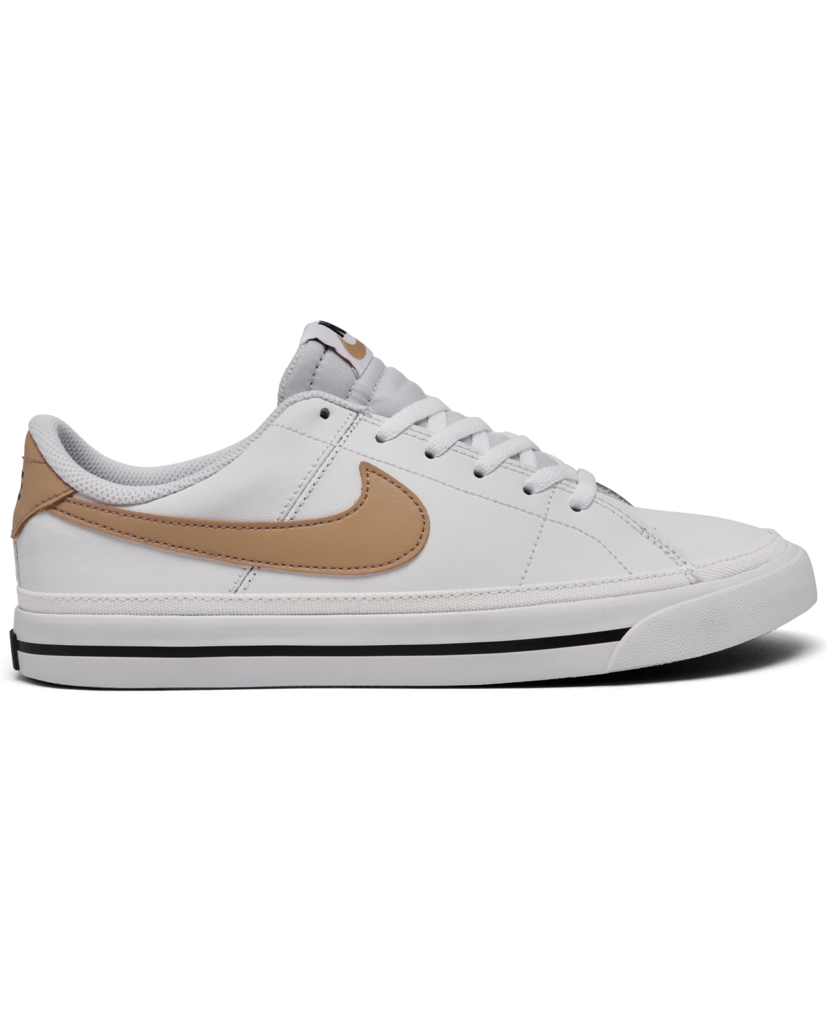 Nike Big Kid's Court Legacy Casual Sneakers From Finish Line In White,hemp